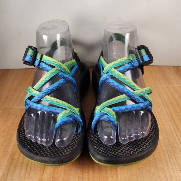 Chaco Shoes - CHACO Sandals Womens 6 Blue Green Textile Strappy Outdoor Hiking Z/2 Shoe